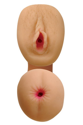 Телесная киска с волосками и анус