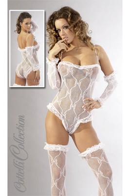 Боди с чулками и перчатками